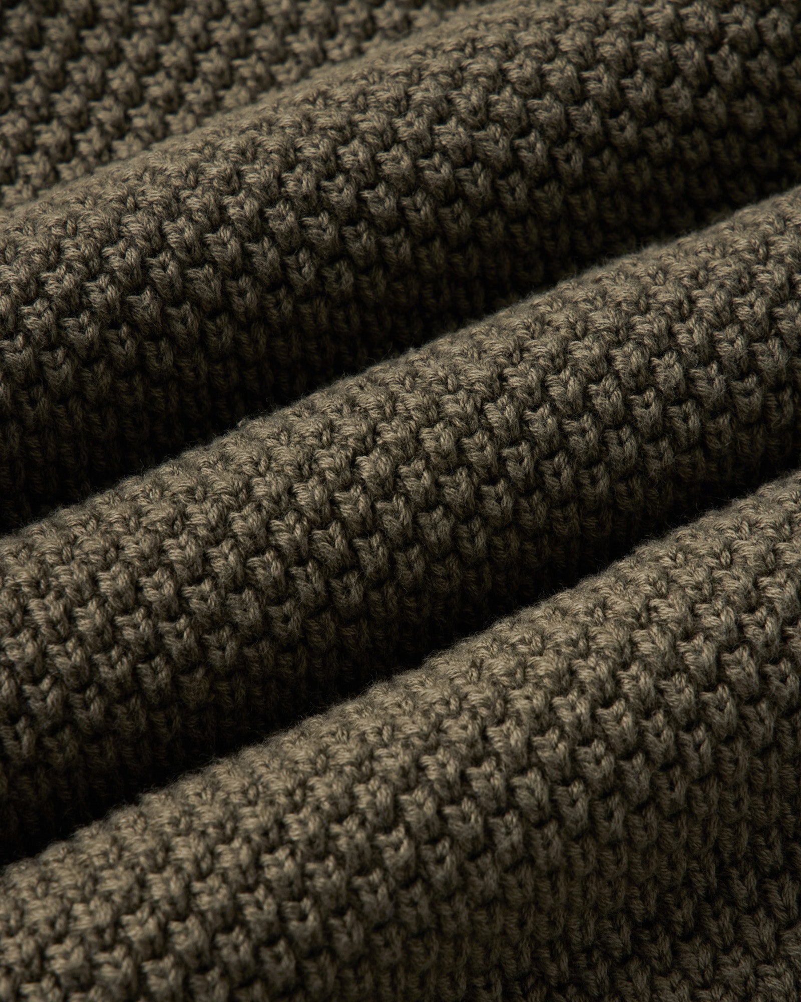 material shot of the fabric on The Crawford Crew Sweater in Fatigue Olive, Sweaters by Taylor Stitch