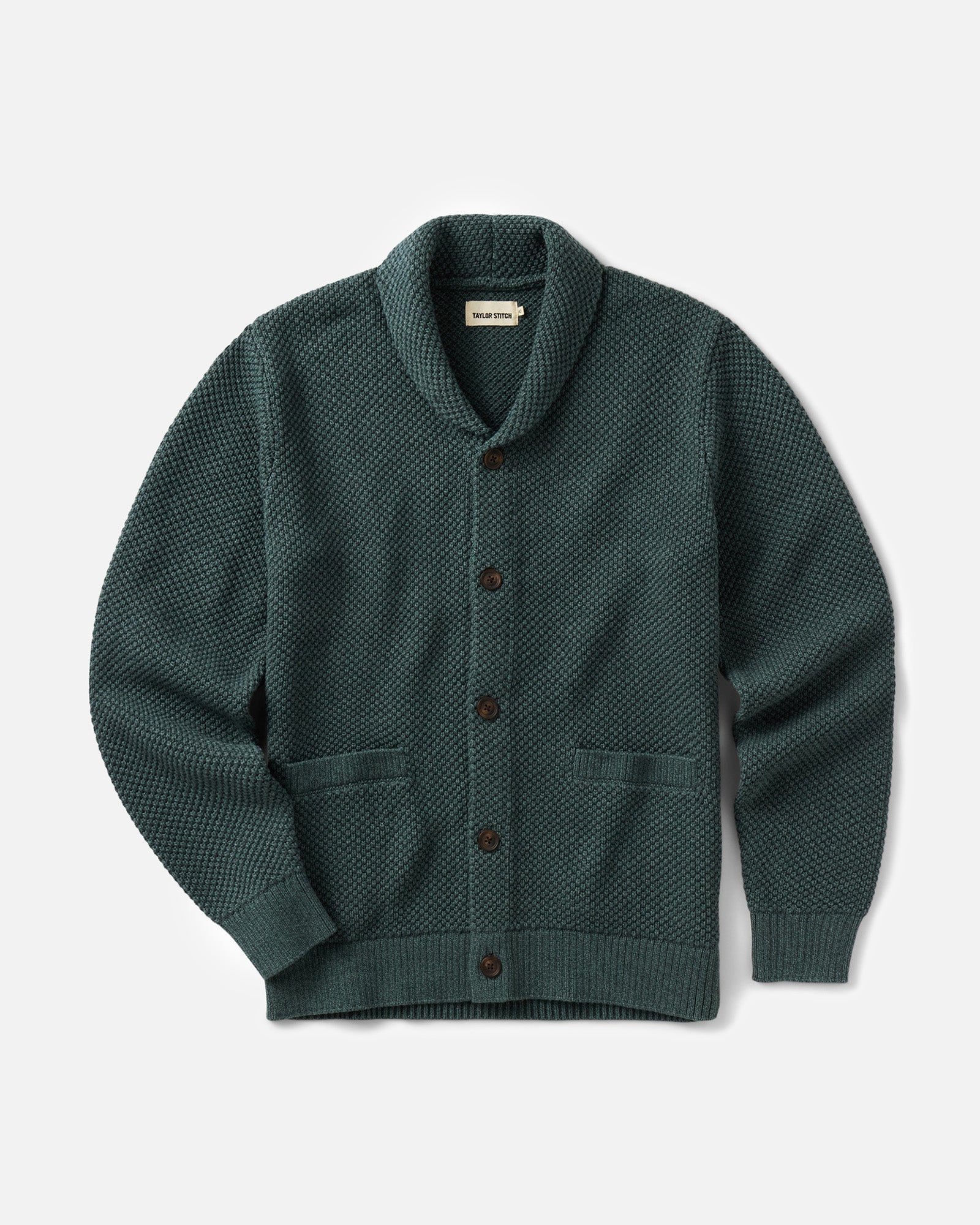flatlay of The Crawford Sweater in Dark Forest Twist, Sweaters by Taylor Stitch