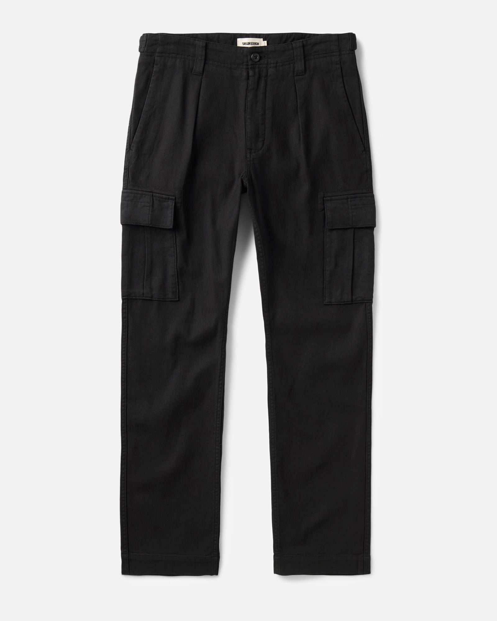 flatlay of The Forest Cargo Pant in Coal Broken Twill, Bottoms by Taylor Stitch