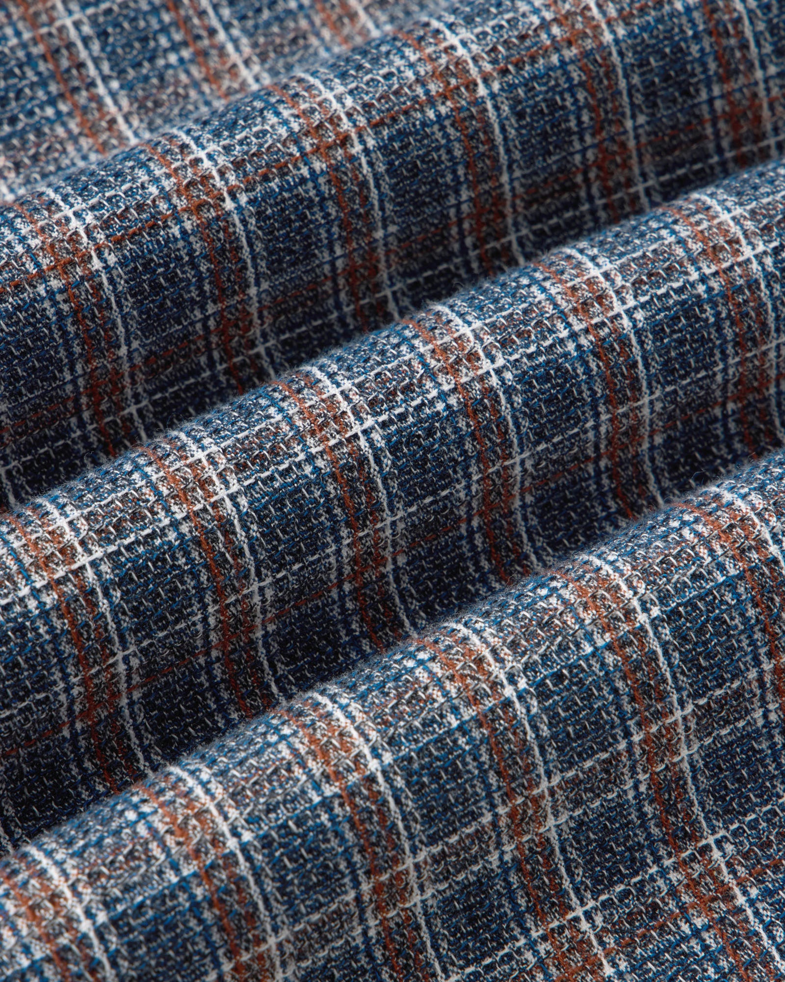 material shot of the fabric on The Jack in Valley Plaid Waffle, Wovens by Taylor Stitch