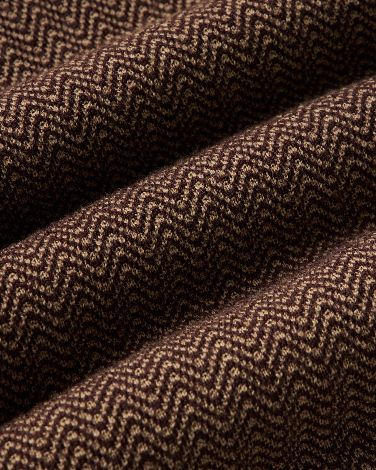 material shot of the fabric on The Miles Sweater Polo in Espresso Merino, Sweaters by Taylor Stitch