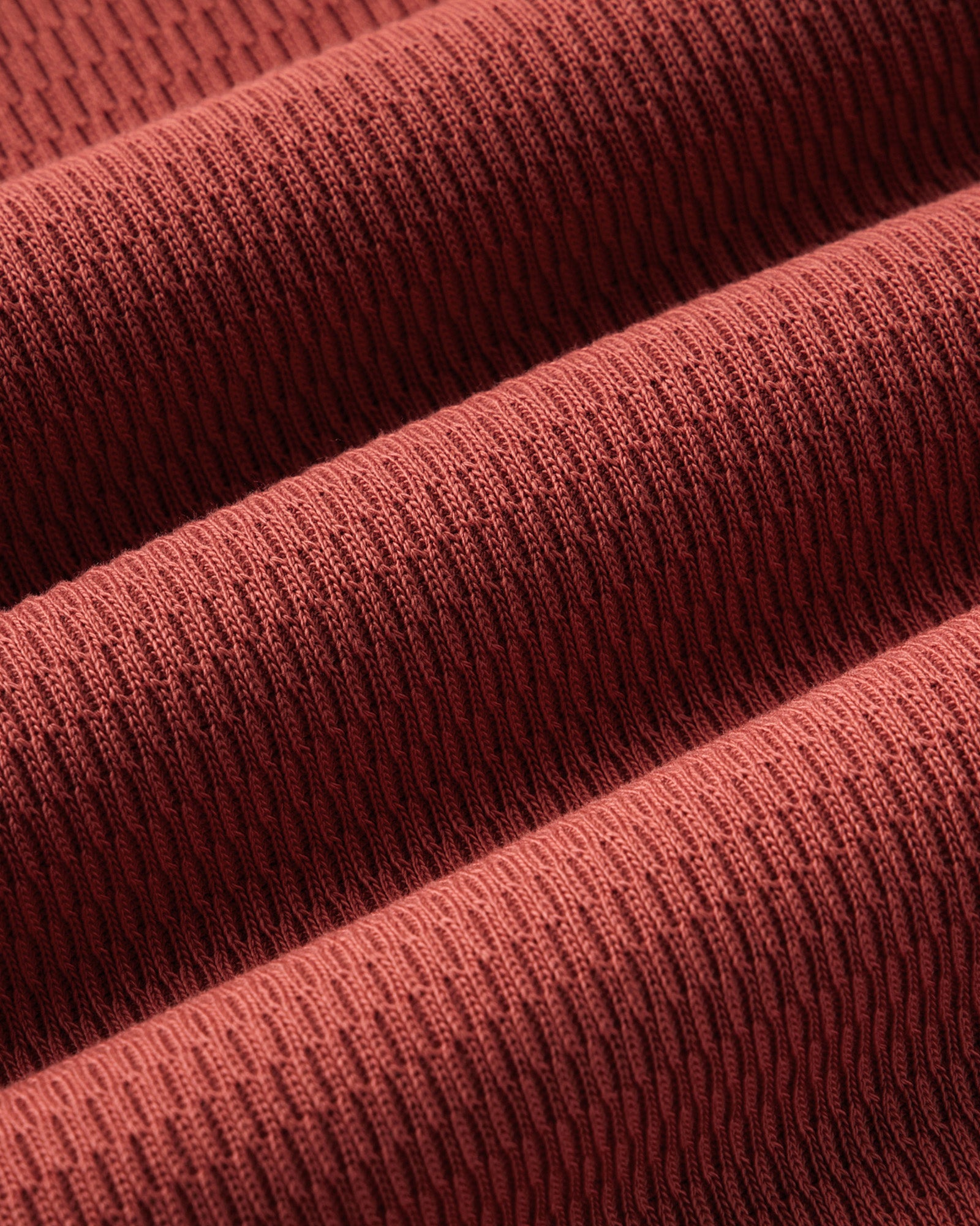 material shot of the sleeve on The Organic Cotton Crew in Canyon Waffle, Knits by Taylor Stitch