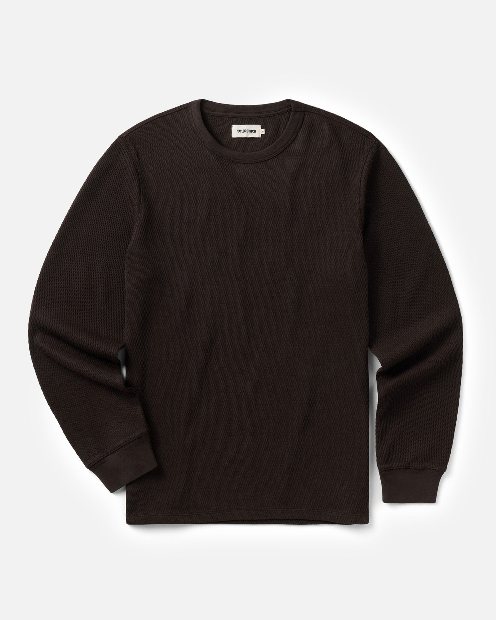 flatlay of The Organic Cotton Crew in Soil Waffle, Knits by Taylor Stitch