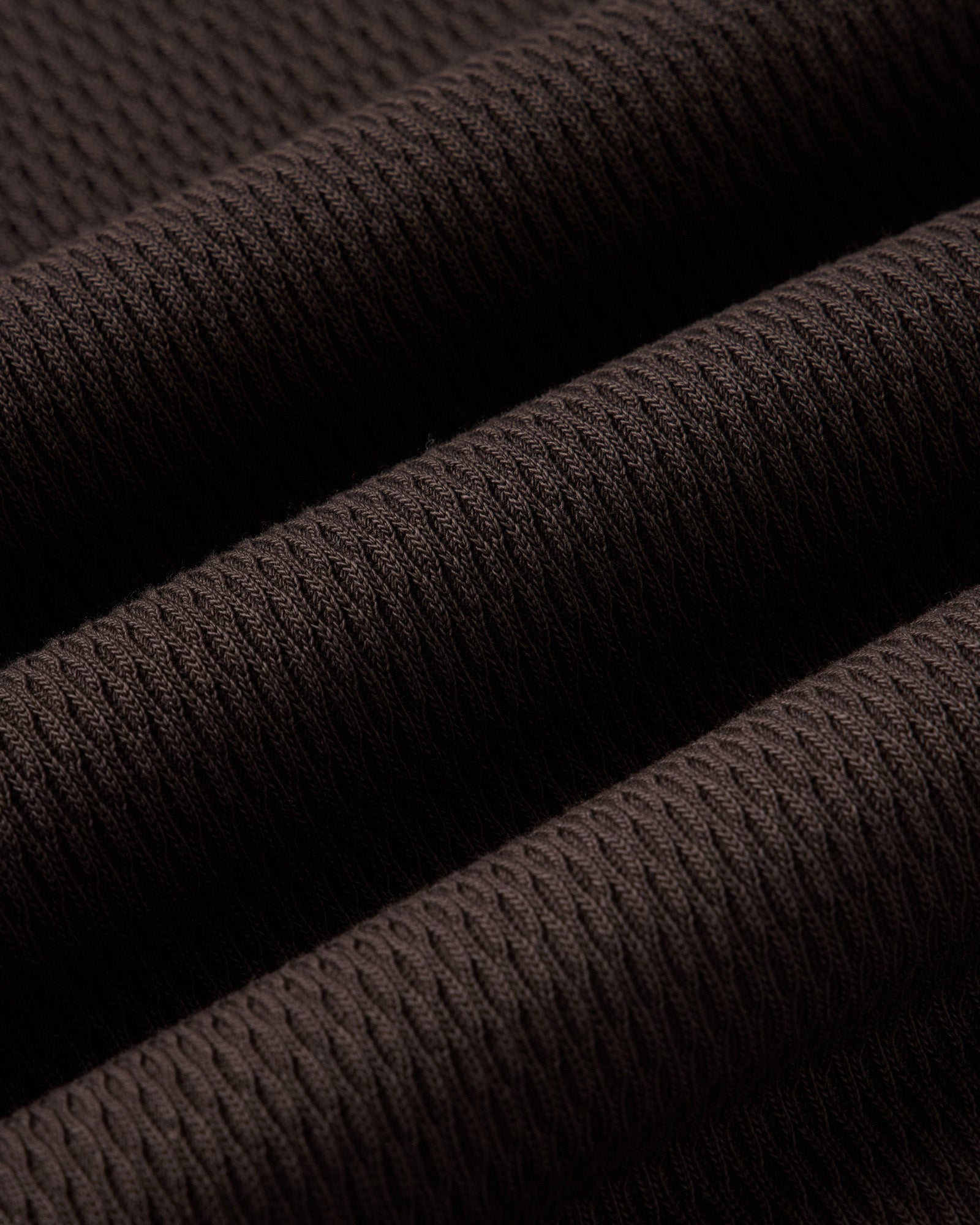 material shot of the fabric on The Organic Cotton Crew in Soil Waffle, Knits by Taylor Stitch