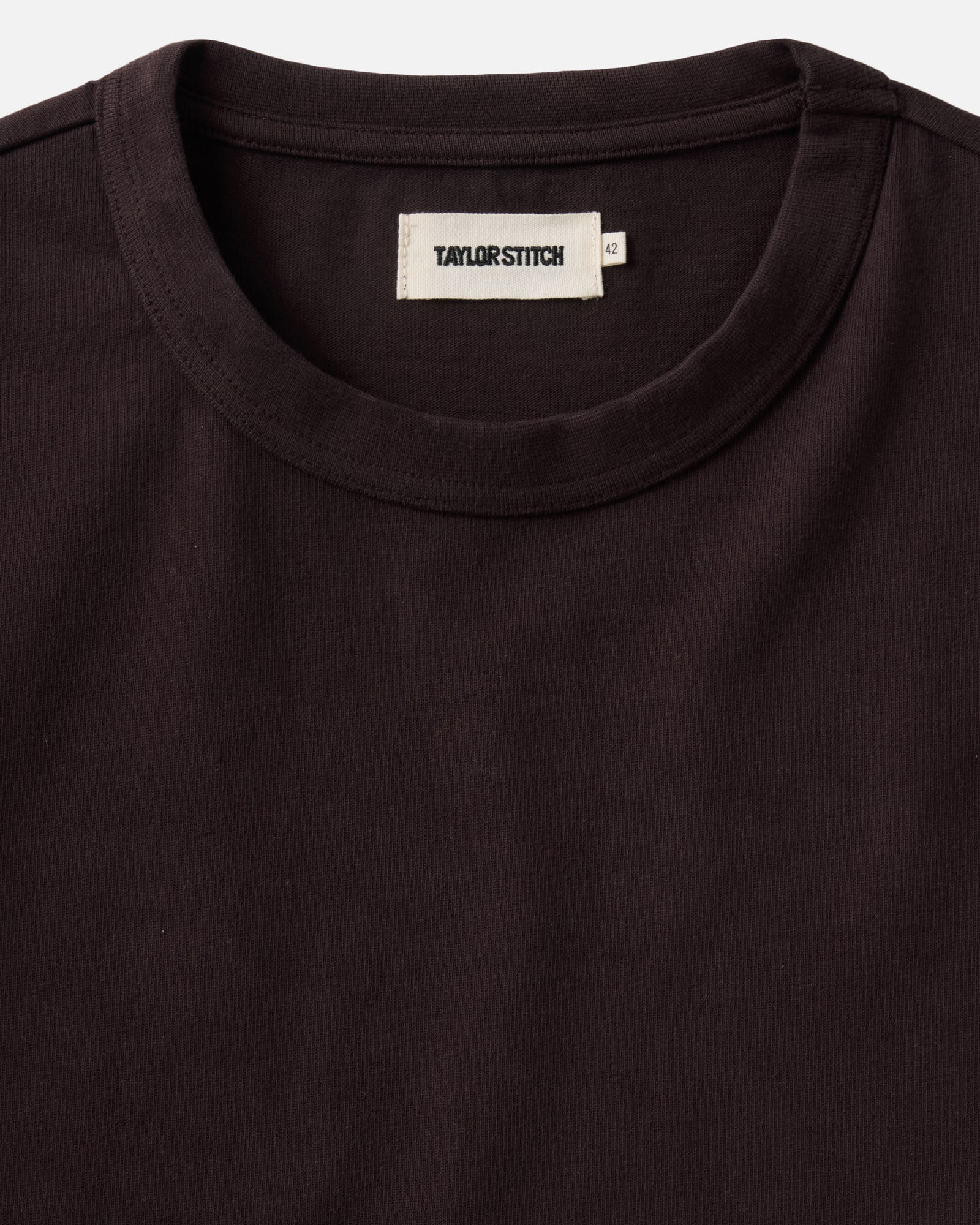 material shot of the collar on The Organic Cotton Shop Tee in Port Twist, Knits by Taylor Stitch
