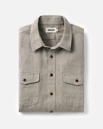 folded flatlay of The Redding Shirt in Boulder Marl Hemp