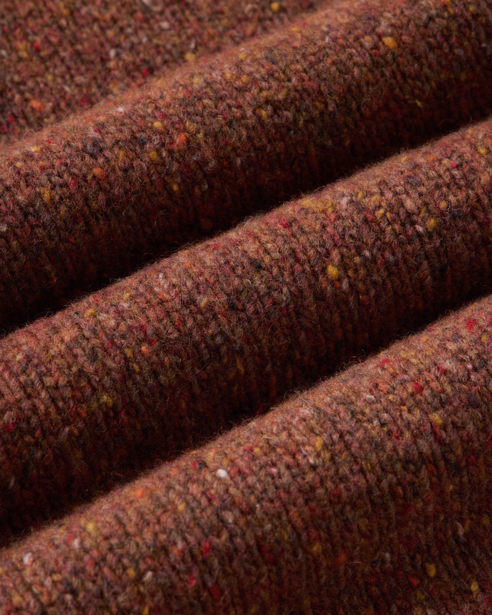 material shot of the fabric on The Seafarer Crew Sweater in Ember Donegal, Sweaters by Taylor Stitch