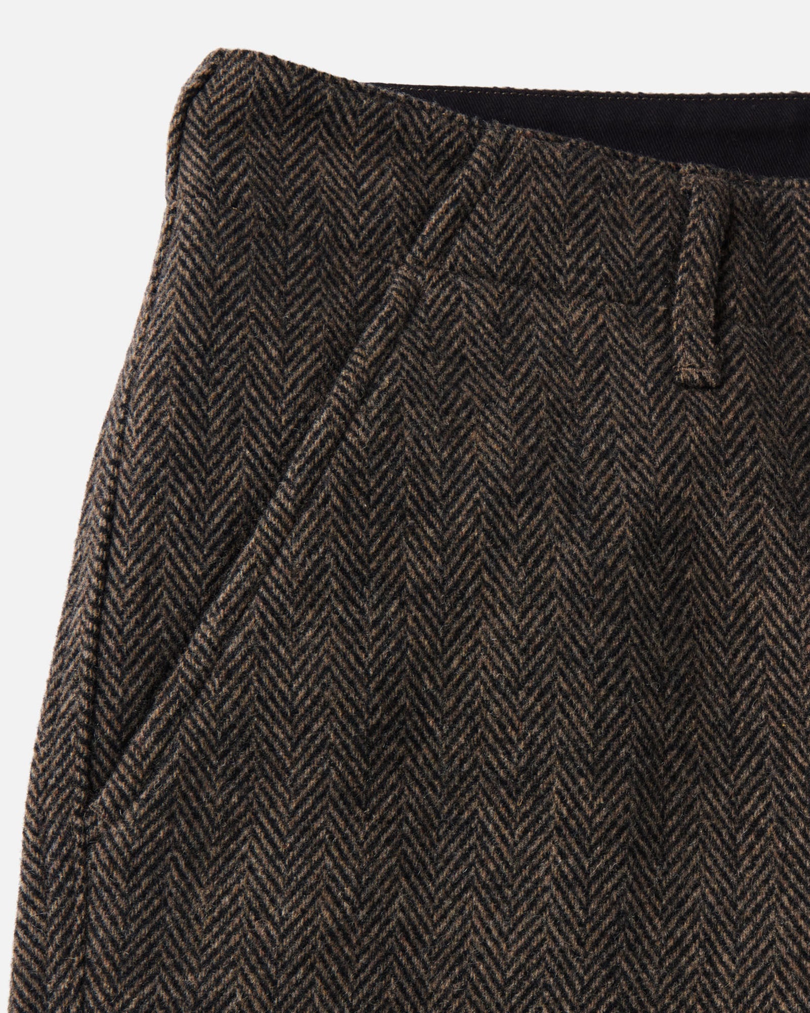 material shot of the pocket on The Carnegie Pant in Walnut Herringbone Wool, Bottoms by Taylor Stitch