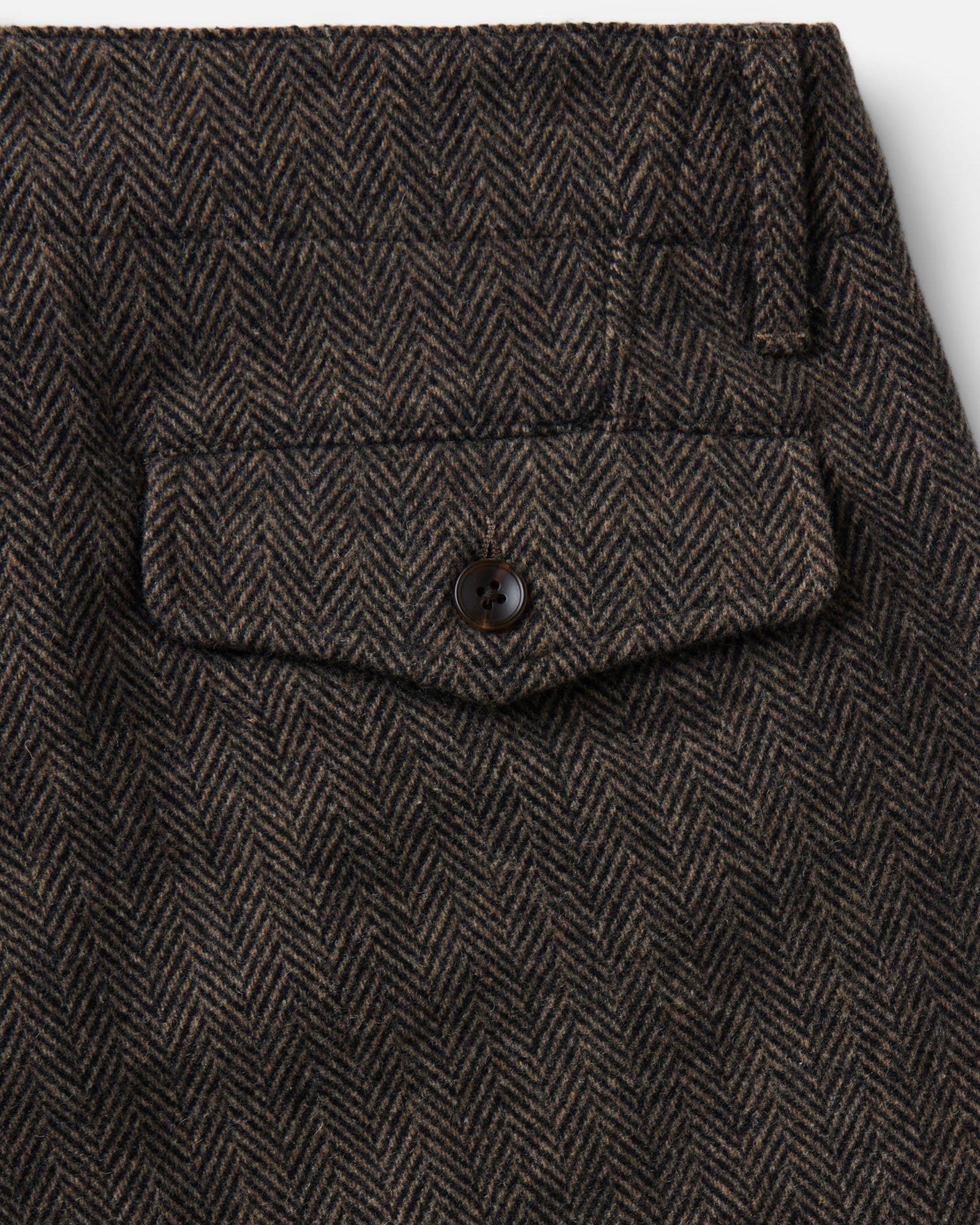 material shot of the pocket on The Carnegie Pant in Walnut Herringbone Wool, Bottoms by Taylor Stitch