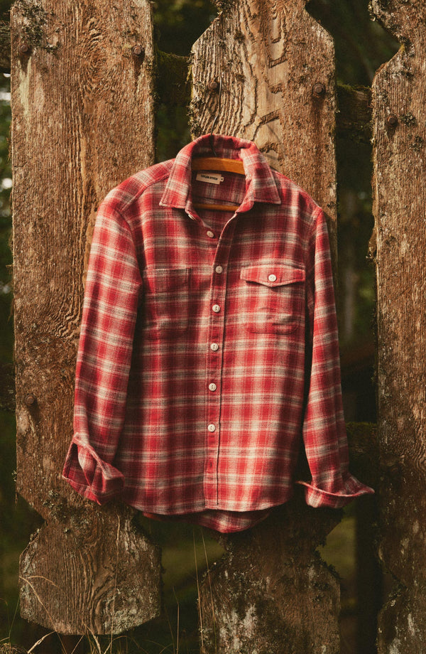 editorial image of The Crater Shirt in Denver Plaid hanging
