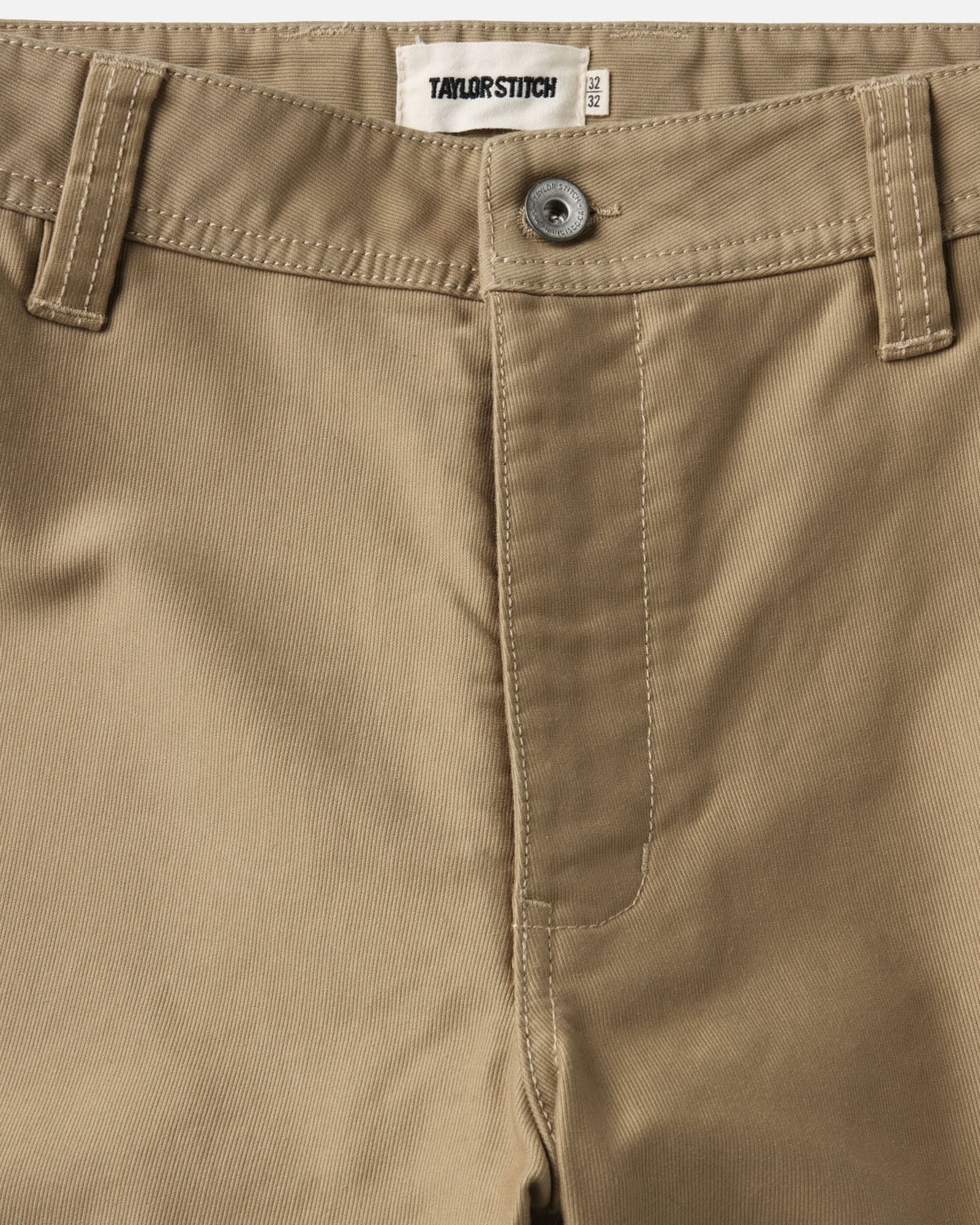 material shot of the waistband on The Deck Pant in Khaki Bedford Cord, Bottoms by Taylor Stitch