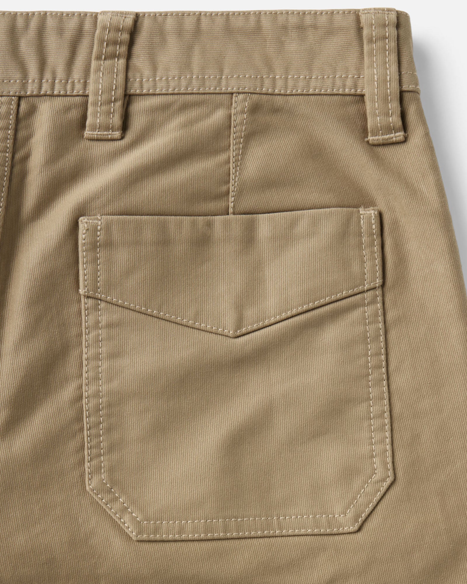 material shot of the back pocket on The Deck Pant in Khaki Bedford Cord, Bottoms by Taylor Stitch