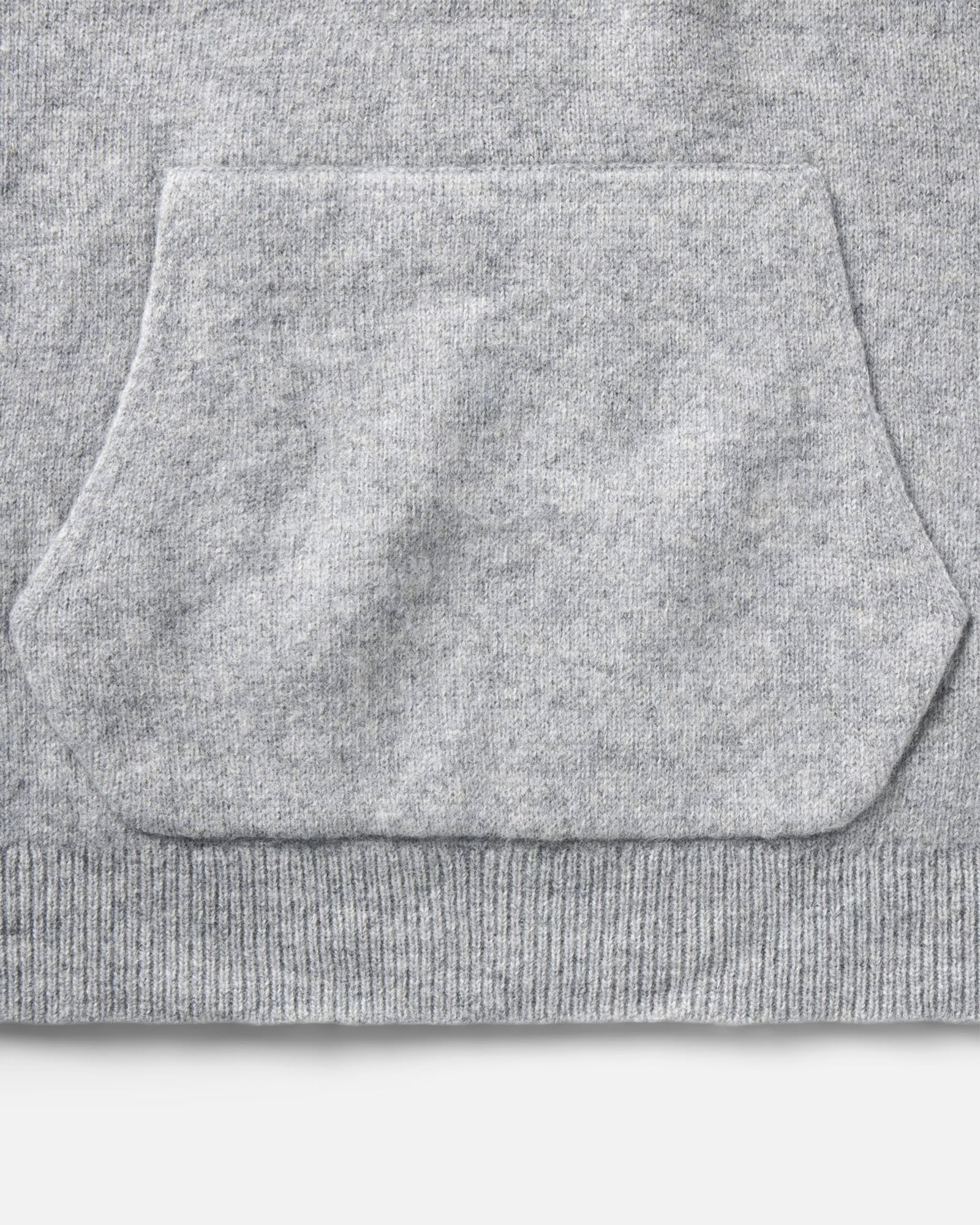 material shot of the pocket on The Haven Sweater Hoodie in Heather Grey Wool, Sweaters by Taylor Stitch