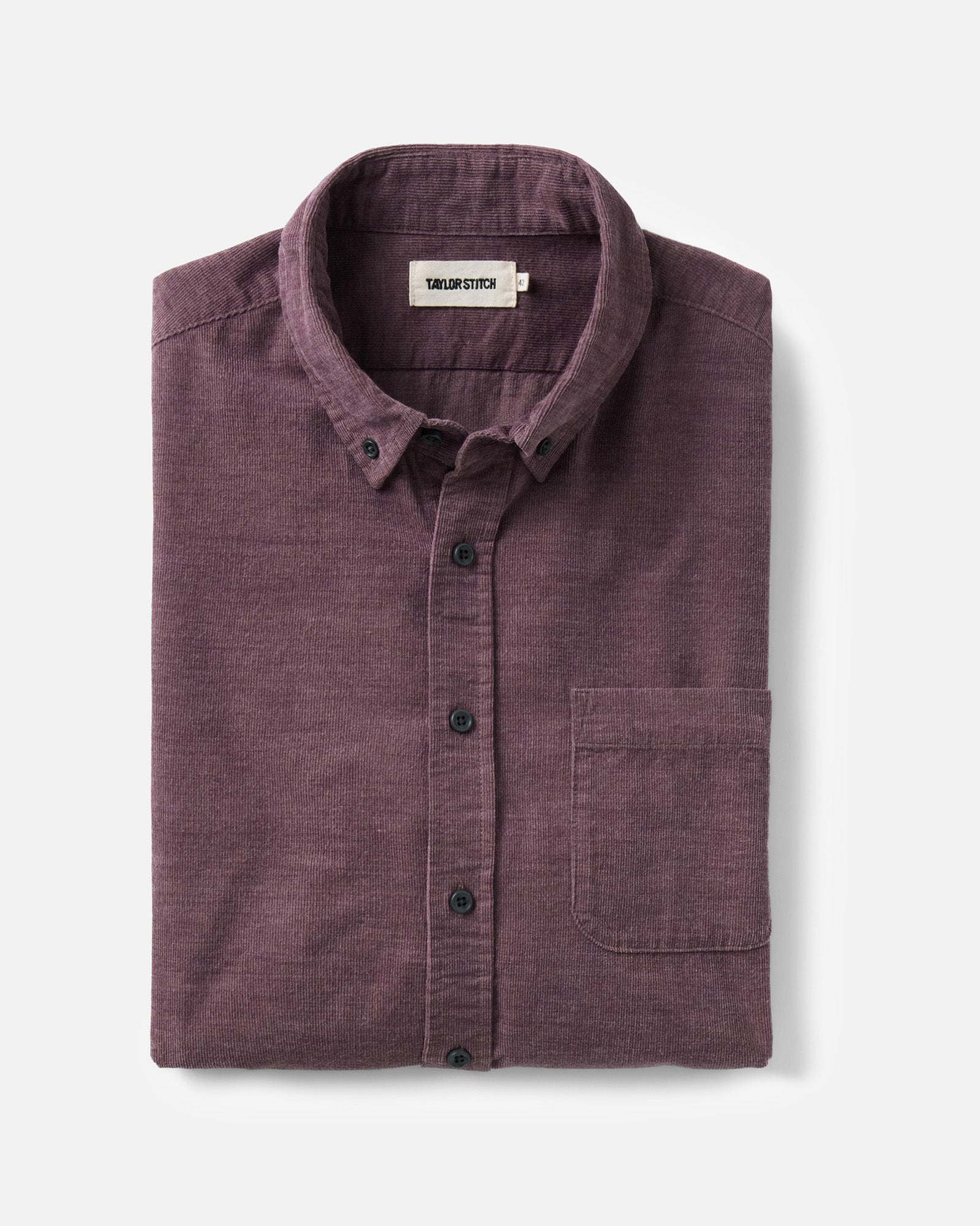 flatlay of The Jack in Heather Plum Pincord, Wovens by Taylor Stitch