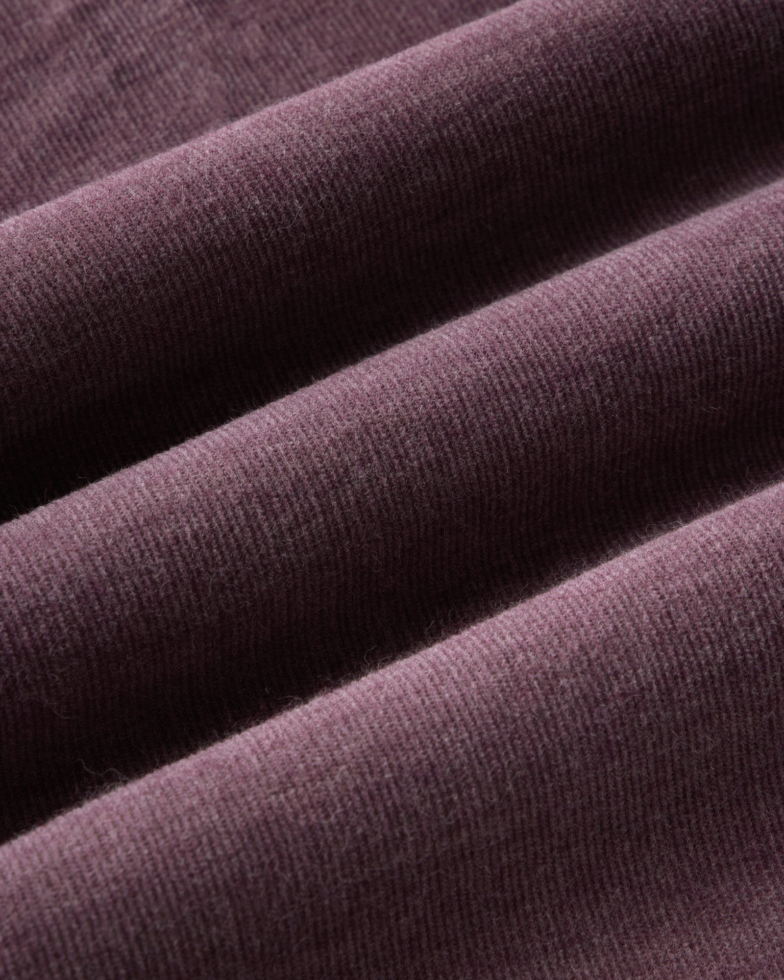 material shot of the fabric on The Jack in Heather Plum Pincord, Wovens by Taylor Stitch