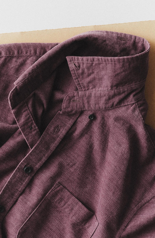 editorial flatlay of The Jack in Heather Plum Pincord