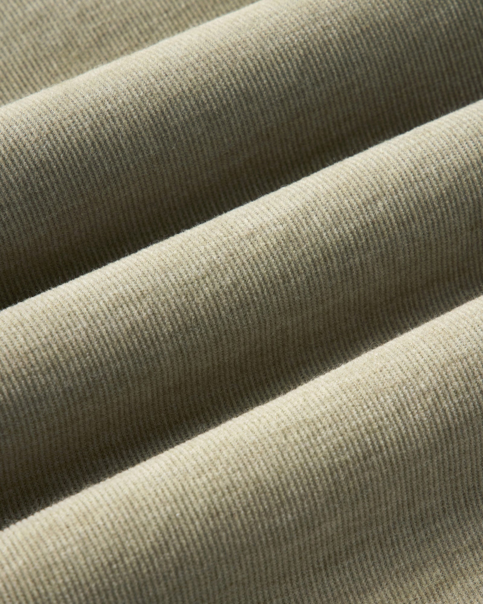material shot of the fabric on The Jack in Heather Moss Pincord, Wovens by Taylor Stitch