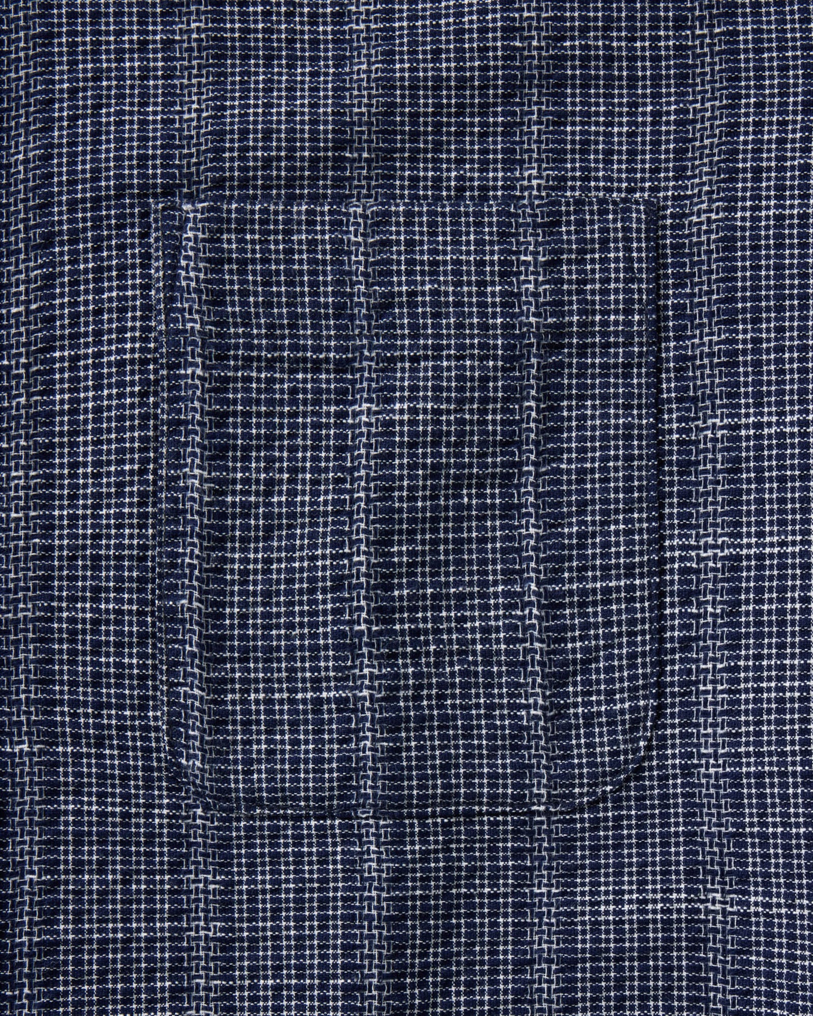 material shot of the pocket on The Jack in Indigo Basketweave Check, Wovens by Taylor Stitch
