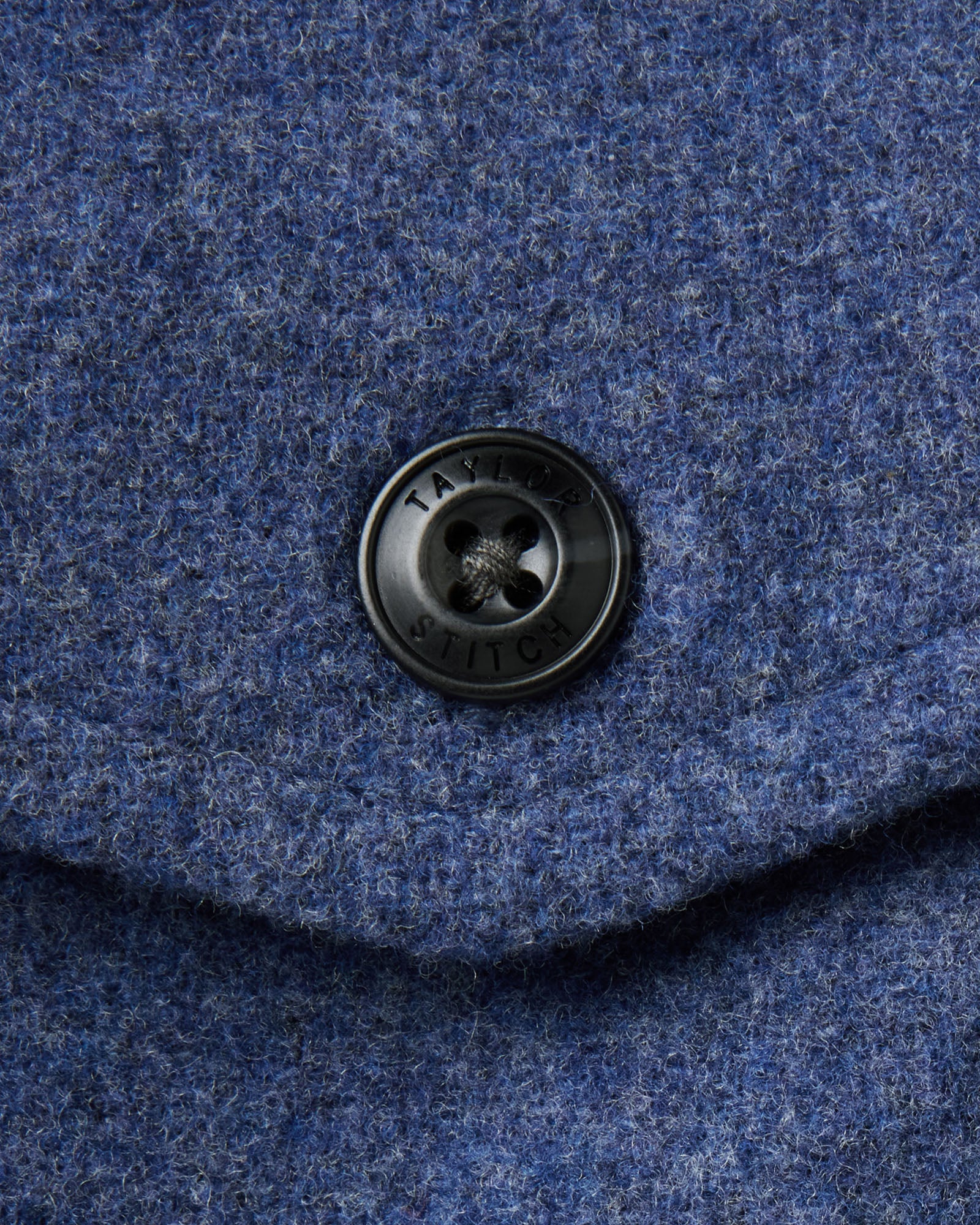 material shot of the sleeve on The Maritime Shirt Jacket in Heather Navy Wool, Outerwear by Taylor Stitch