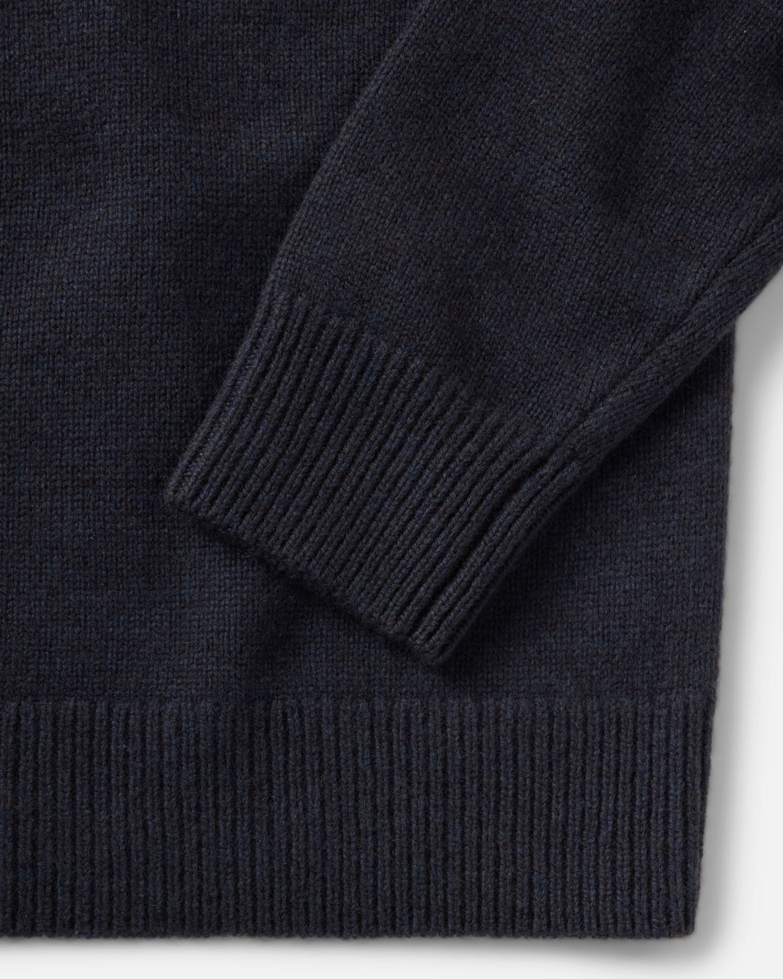 material shot of the sleeve on The Marston Sweater in Marine Yak Wool, Sweaters by Taylor Stitch