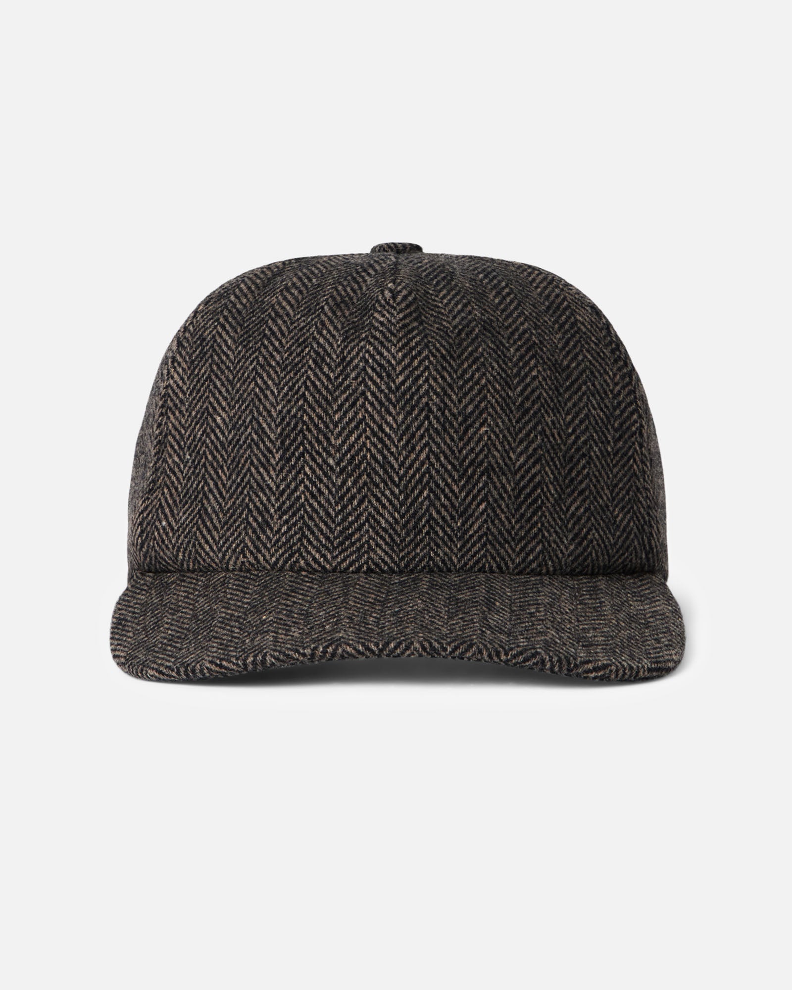 material shot of the front of The Mercer Cap in Walnut Herringbone Wool, Accessories by Taylor Stitch