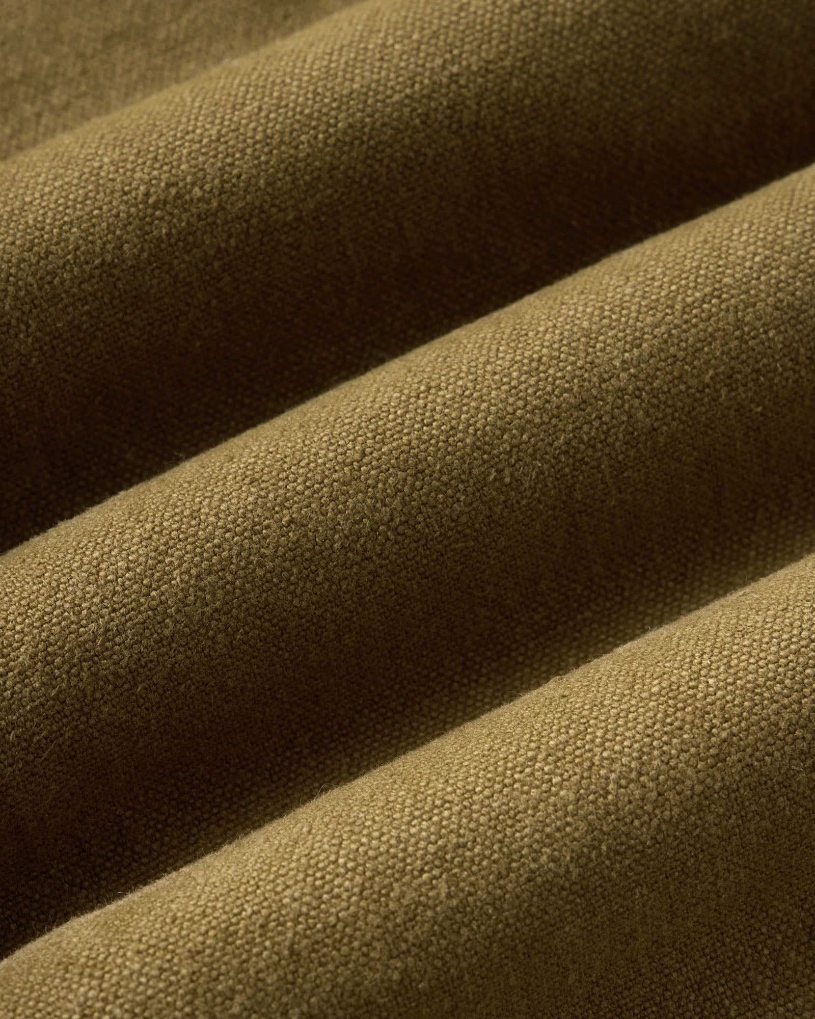 material shot of the fabric on The Pacific Overshirt in Bay Leaf Hemp Canvas, Wovens by Taylor Stitch