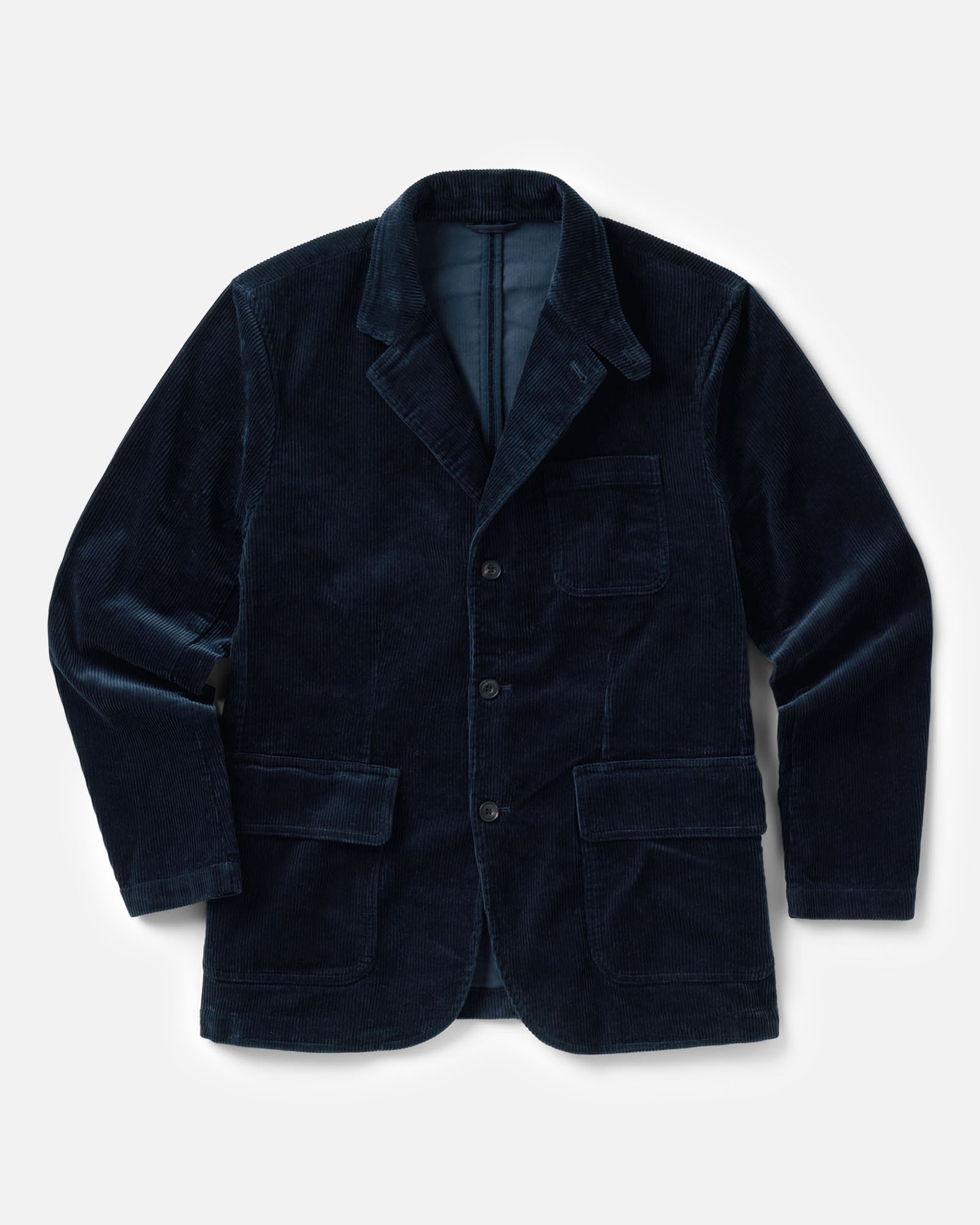flatlay of The Riley Sportcoat in Dark Navy Corduroy, Outerwear by Taylor Stitch