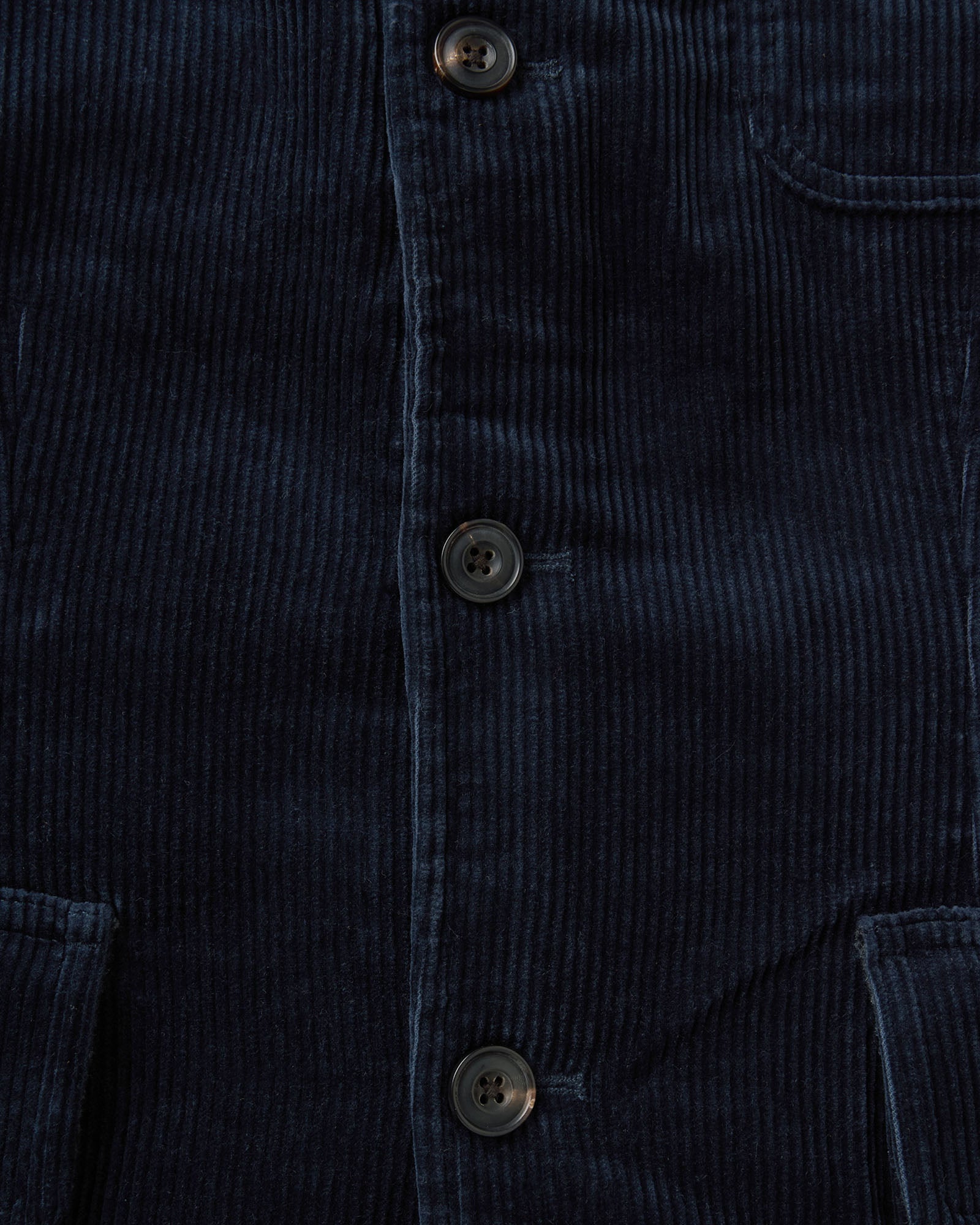 material shot of the buttons on The Riley Sportcoat in Dark Navy Corduroy, Outerwear by Taylor Stitch