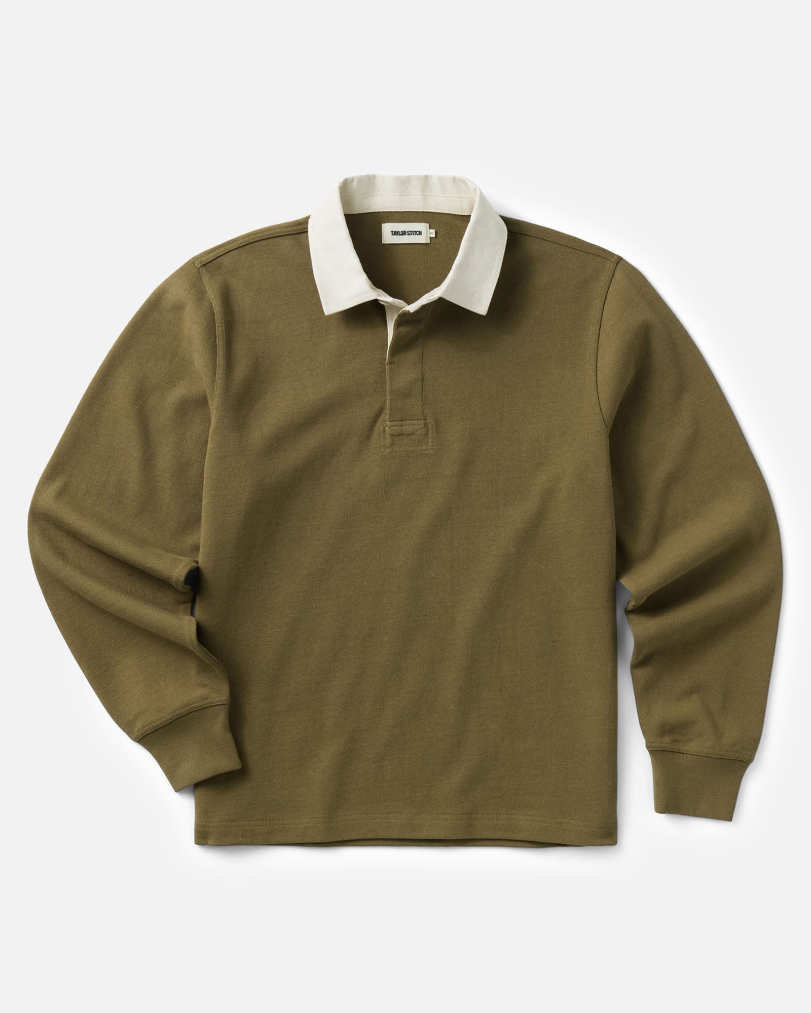 flatlay of The Rugby Shirt in Dry Sage, Knits by Taylor Stitch