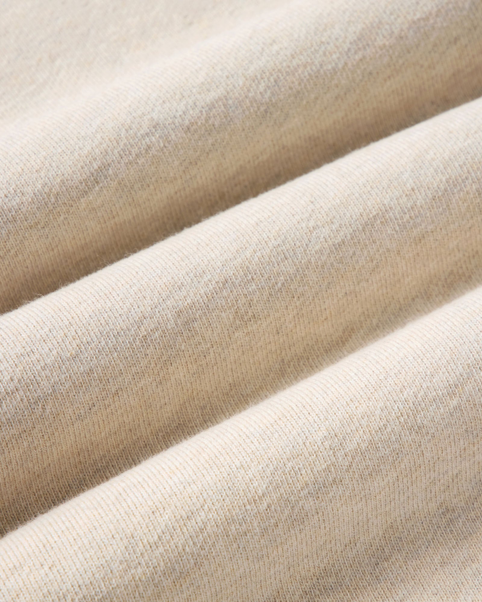 material shot of the fabric on The Sunset Crew in Heather Oat Terry, Knits by Taylor Stitch
