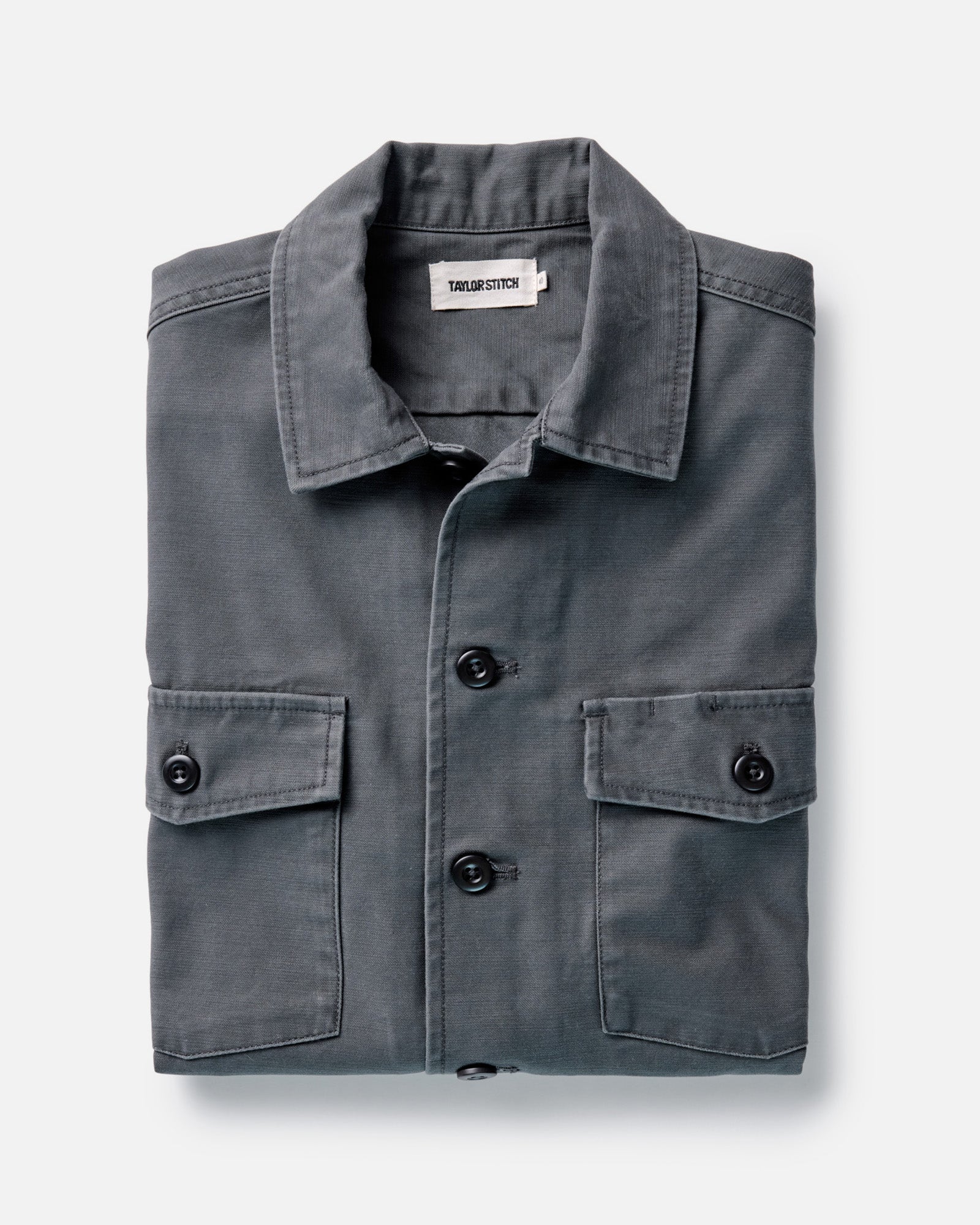The Surplus Shirt in Faded Black Reverse Sateen: Featured Image, Wovens by Taylor Stitch