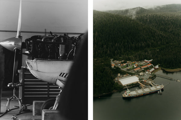 editorial image of Alaska and the inside of Ward Air seaplane
