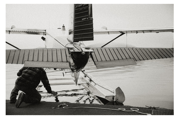 editorial image of Ward Air seaplane in the water