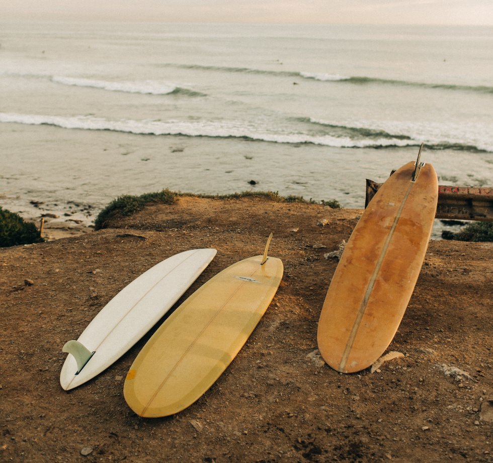 Surfboards by the sea