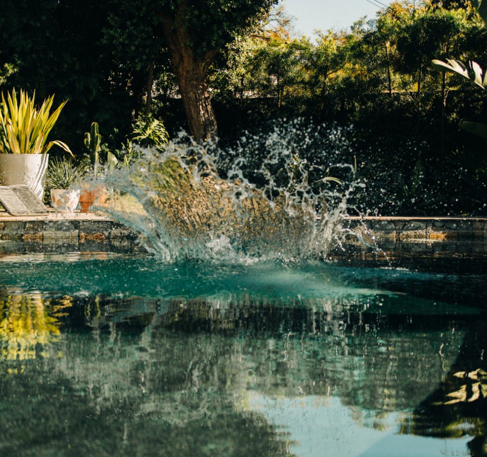 A splash in a swimming pool