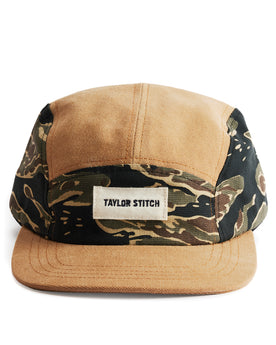 editorial image of the front of The Taylor Stitch x Hypeadelic Cap v.29