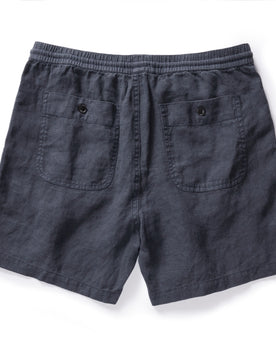 flatlay of The Apres Short in Marine Hemp, shown from the back, Bottoms by Taylor Stitch