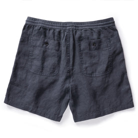 flatlay of The Apres Short in Marine Hemp, shown from the back