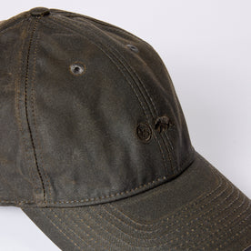 material shot of The Ball Cap in Soil Waxed Canvas