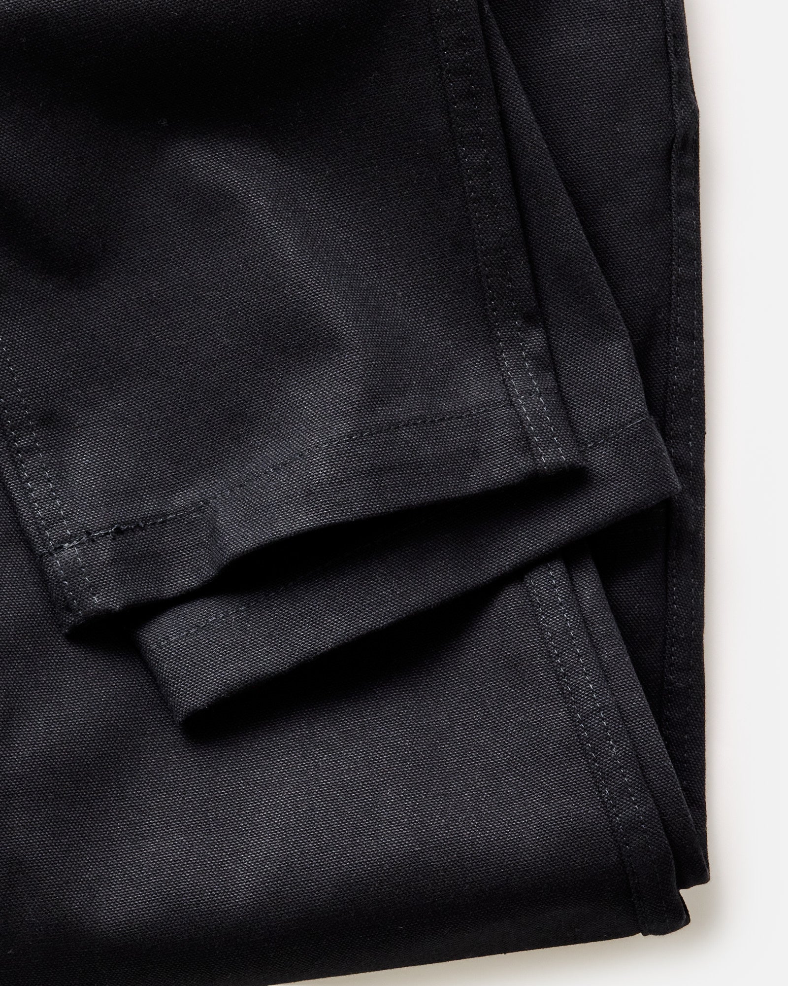 material shot of the cuffs on The Good Acre Chore Pant in Black Canvas, Bottoms by Taylor Stitch
