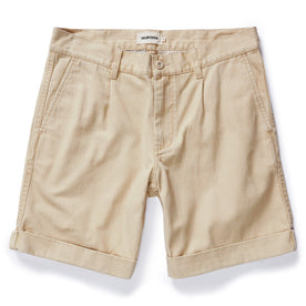 flatlay of The Matlow Short in Dune Washed Herringbone