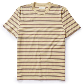 flatlay of The Organic Cotton Tee in Vintage Gold Stripe