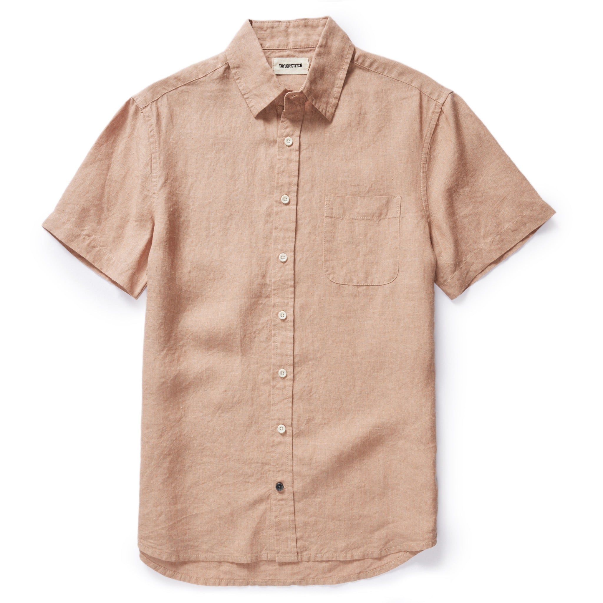 flatlay of The Short Sleeve California in Clay Hemp, Wovens by Taylor Stitch