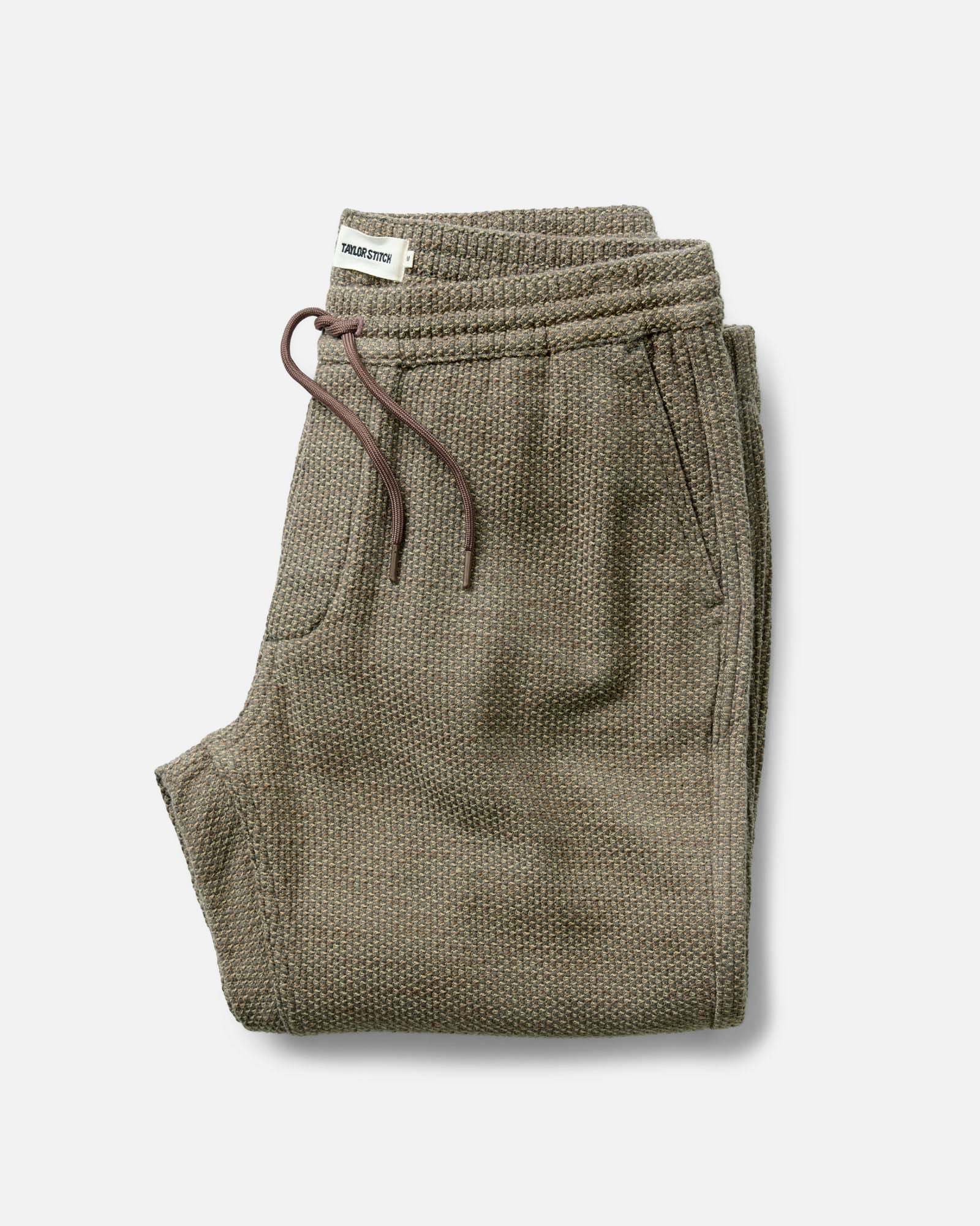 folded flatlay of The Apres Pant in Cypress Sashiko, Bottoms by Taylor Stitch