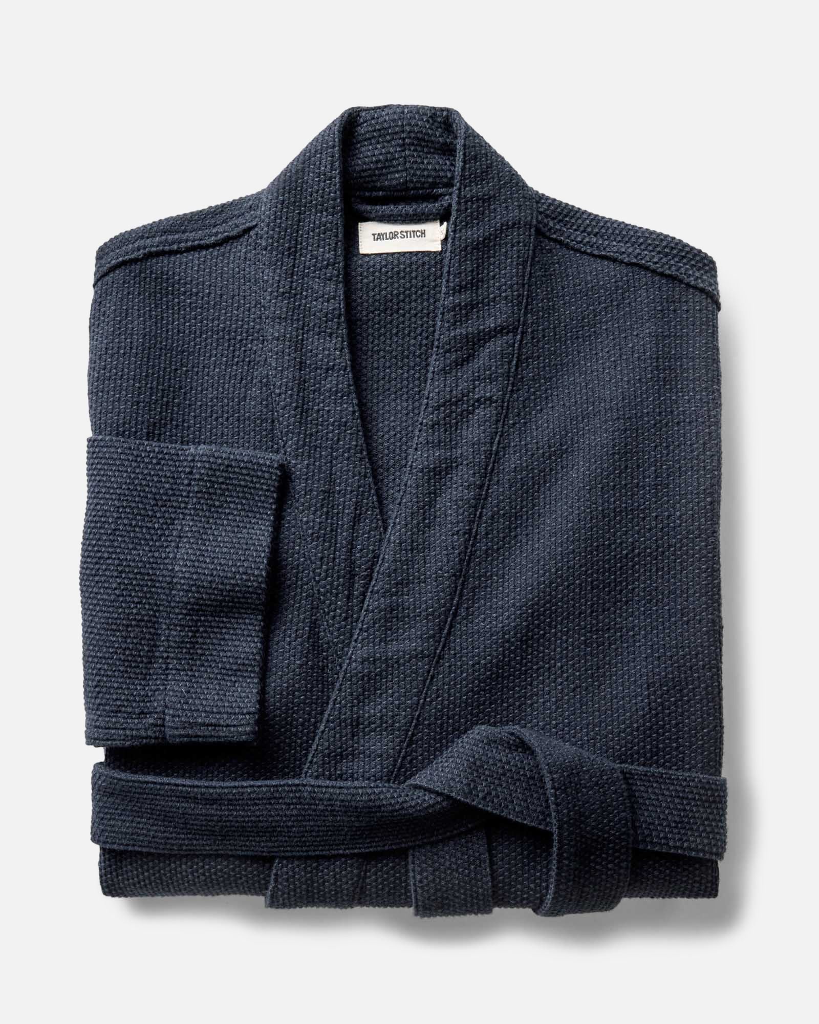 folded flatlay of The Apres Robe in Navy Sashiko, Accessories by Taylor Stitch