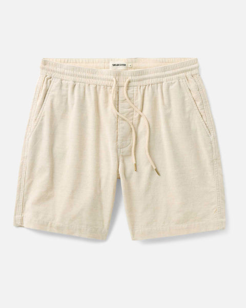 The Apres Short in Heather Oat Pincord | Taylor Stitch