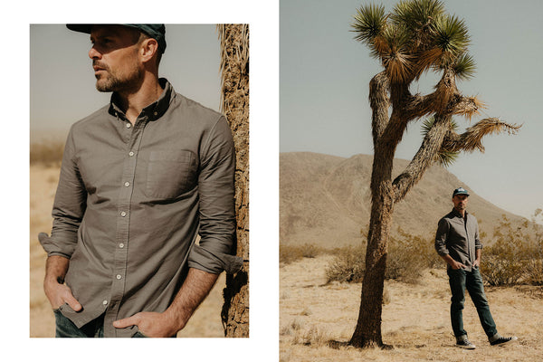 fit model posing in The Jack in Smoke Oxford