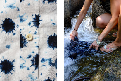 Teresa dyeing by hand and showing process