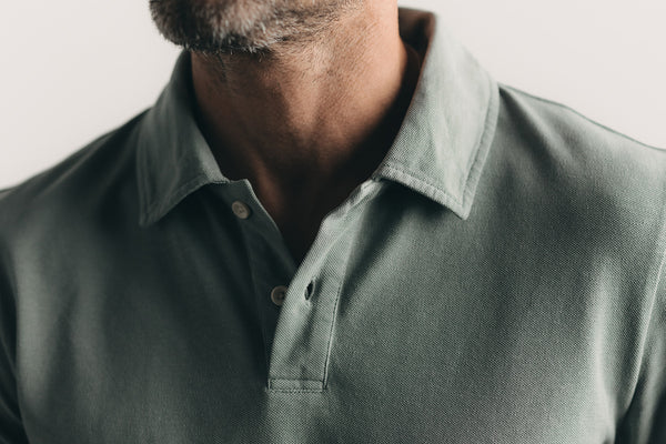 fit model posing in The Button Down Polo