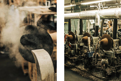 shot of our stetson collab hat being made in the factory, seventh image in the carousel